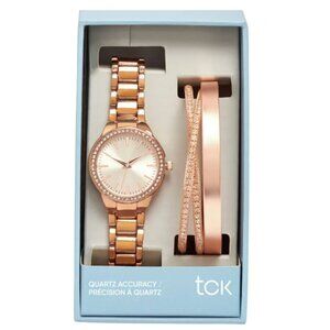 Women's Rose Gold Watch Set